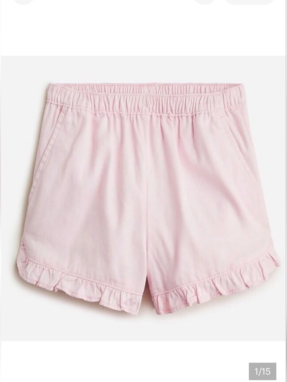 Crewcuts Twill Light Pink Ruffle Hem Girl's Shorts